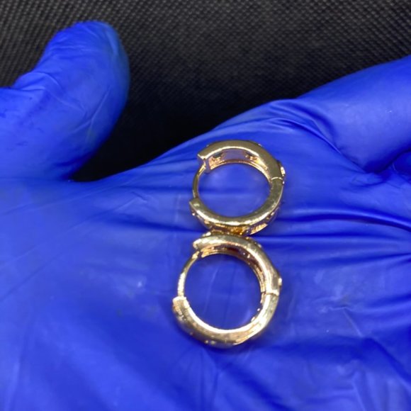 Turquoise Gold Earrings - Picture 7 of 8